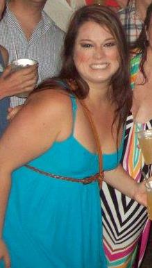 Blue dress with brown belt